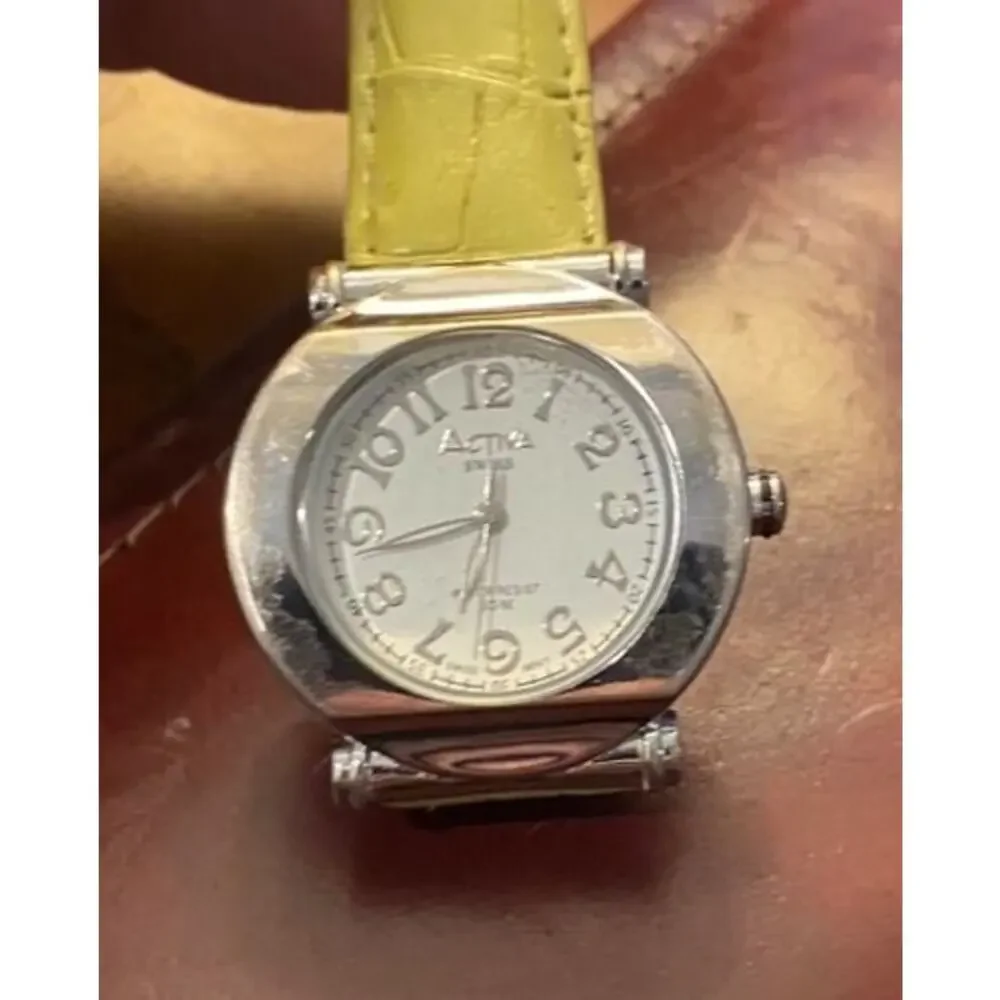 Women's 35mm Silver Tone Activa Watch, Swiss Movement, WR 30M